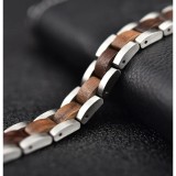 Bracciale Acciaio e Legno