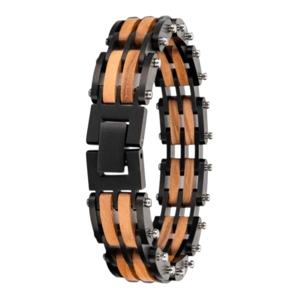 Bracciale a catena e legno di Ulivo