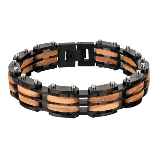 Bracciale a catena e legno di Ulivo