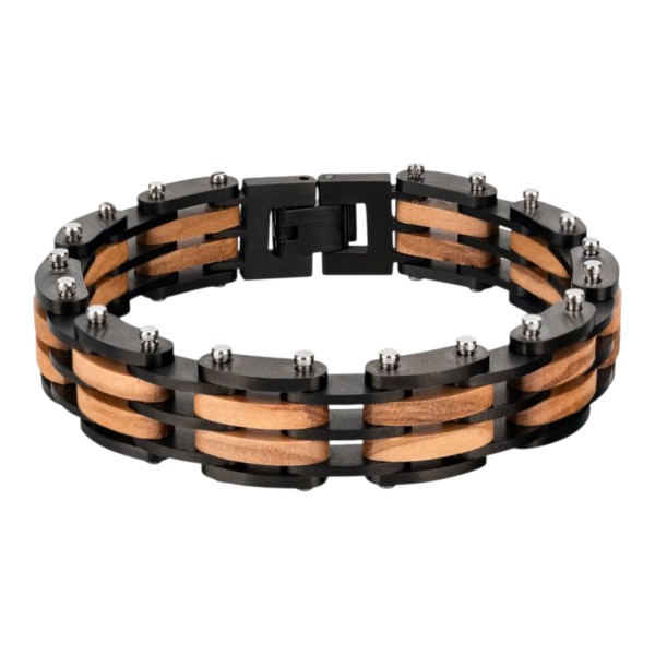 Bracciale a catena e legno di Ulivo