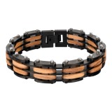 Bracciale a catena e legno di Ulivo