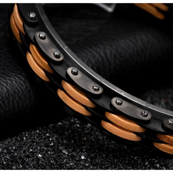 Bracciale a catena e legno di Ulivo