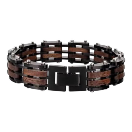 Bracciale a Catena in Legno di Noce