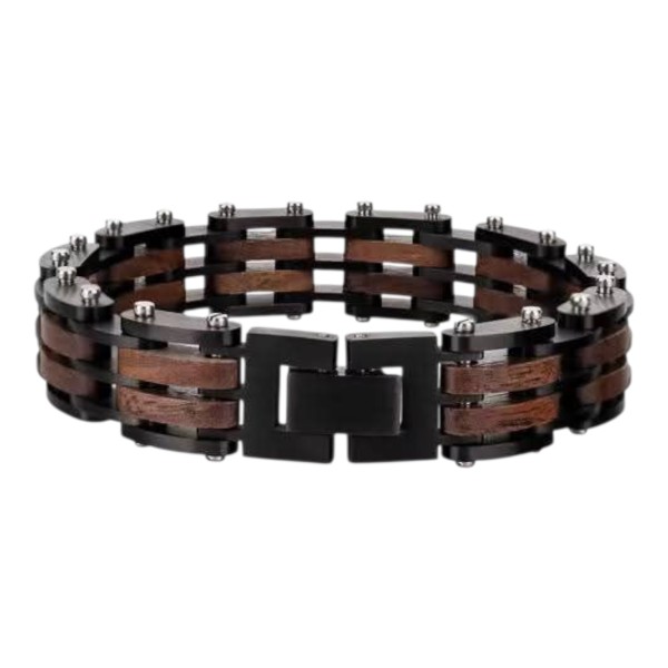 Bracciale a Catena in Legno di Noce
