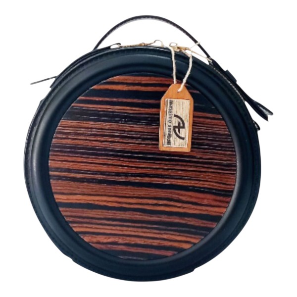 Kelly - Borsa colore nero in legno di Zebrano scuro