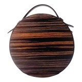 Kelly - Borsa colore nero in legno di Zebrano scuro